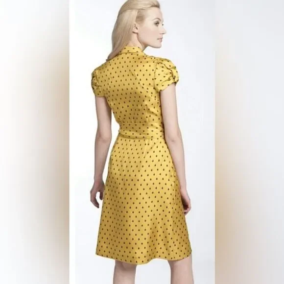 Kate Spade Beacon Hill Cassie Dress in Mustard Owl Print RARE - Picture 2 of 9